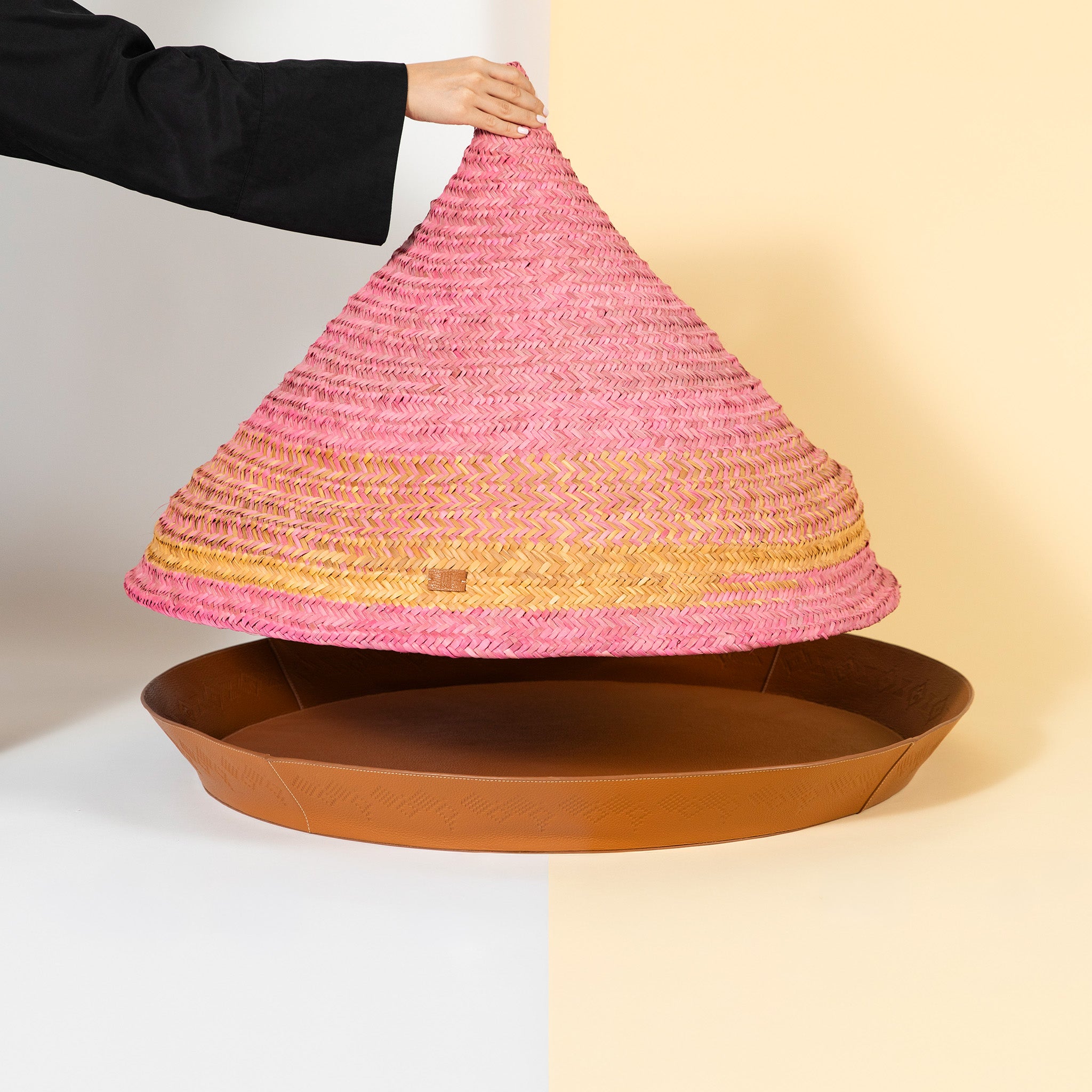 Yellow Makkabah & Leather Tray III - Large